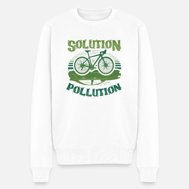 Polution Solution Environmental Protection Cycling - Men's Premium Organic Jumper - white
