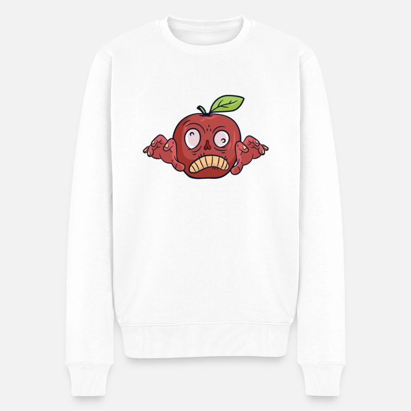 Halloween Apfel Zombie Lebensmittel Obst Monster - Männer Premium Bio Pullover - Weiß