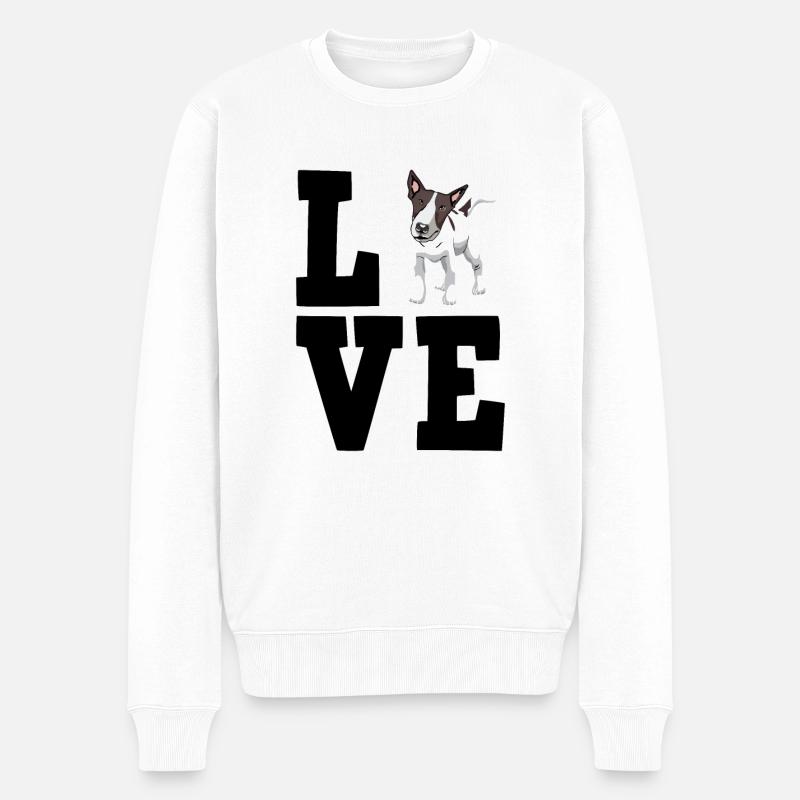 Bullterrier - Männer Premium Bio Pullover - Weiß