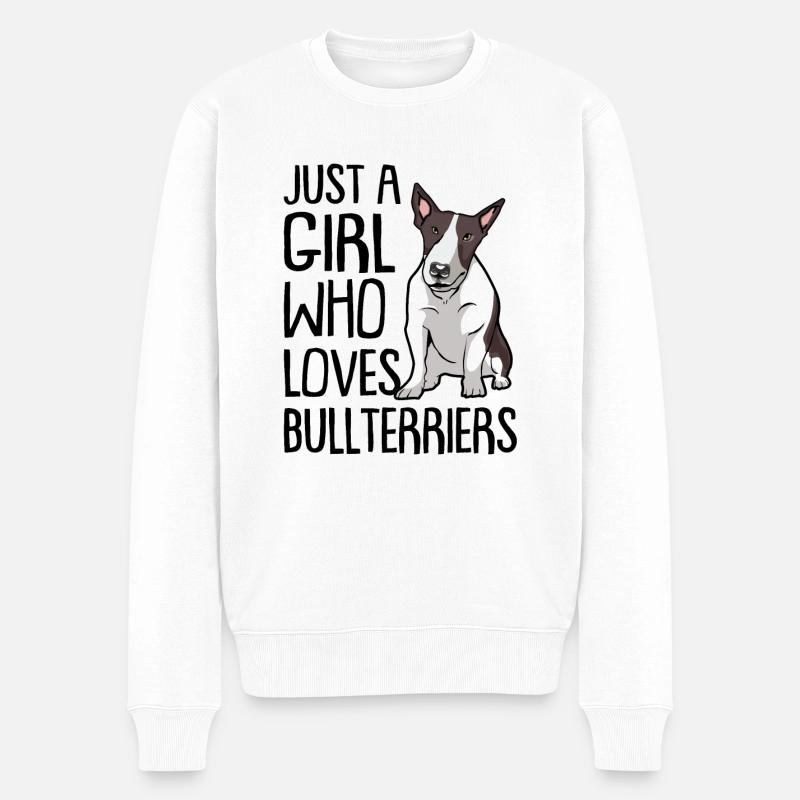 Bull terrier - Pull Premium bio Homme - blanc