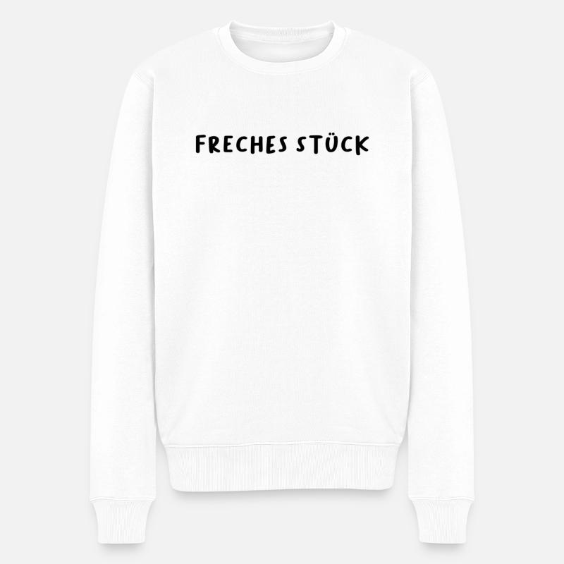 Freches Stück - Männer Premium Bio Pullover - Weiß