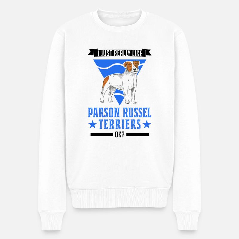 Parson Russell Terrier Propriétaire - Pull Premium bio Homme - blanc