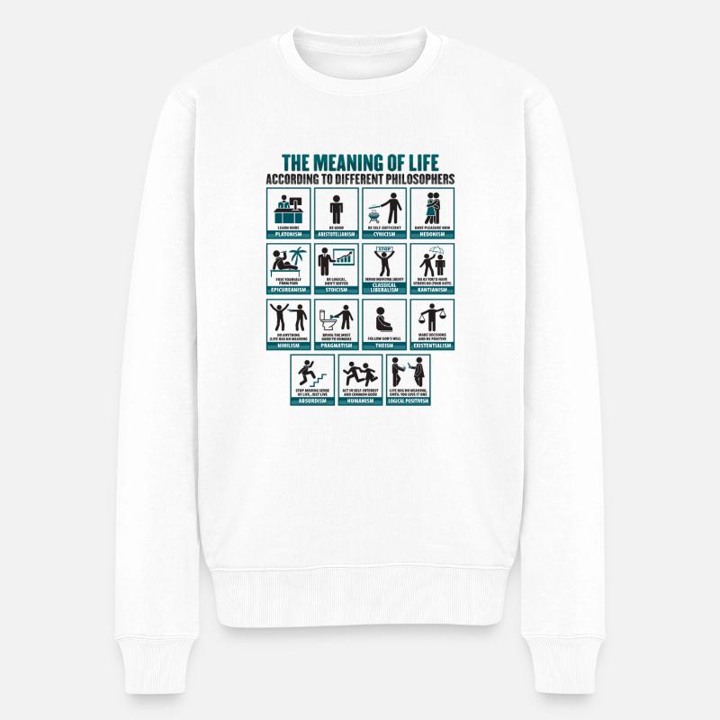 Conception de la philosophie Socrate - Pull Premium bio Homme - blanc
