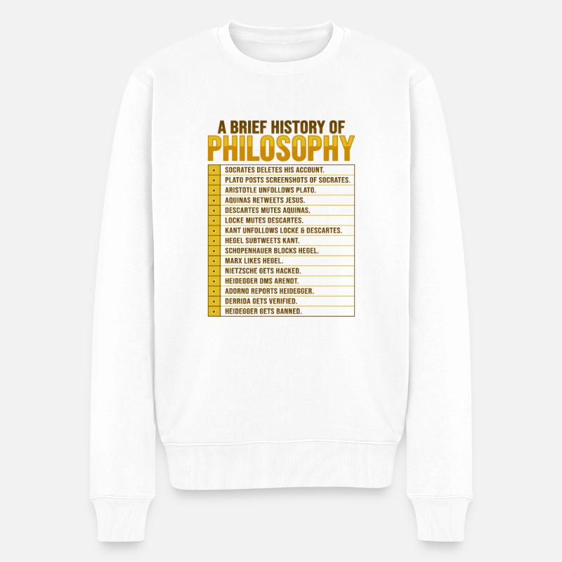 Conception de la philosophie Socrate - Pull Premium bio Homme - blanc