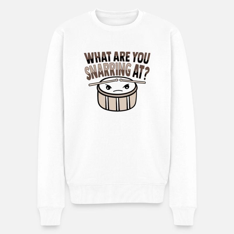 Drummsticks Caisse claire - Pull Premium bio Homme - blanc