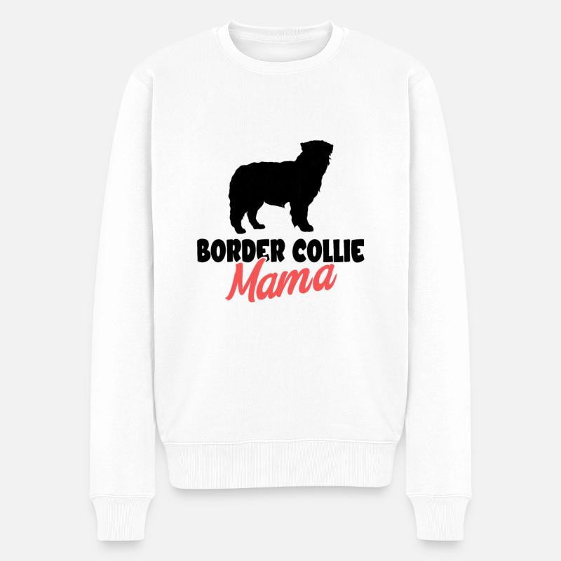 Border Collie - Männer Premium Bio Pullover - Weiß
