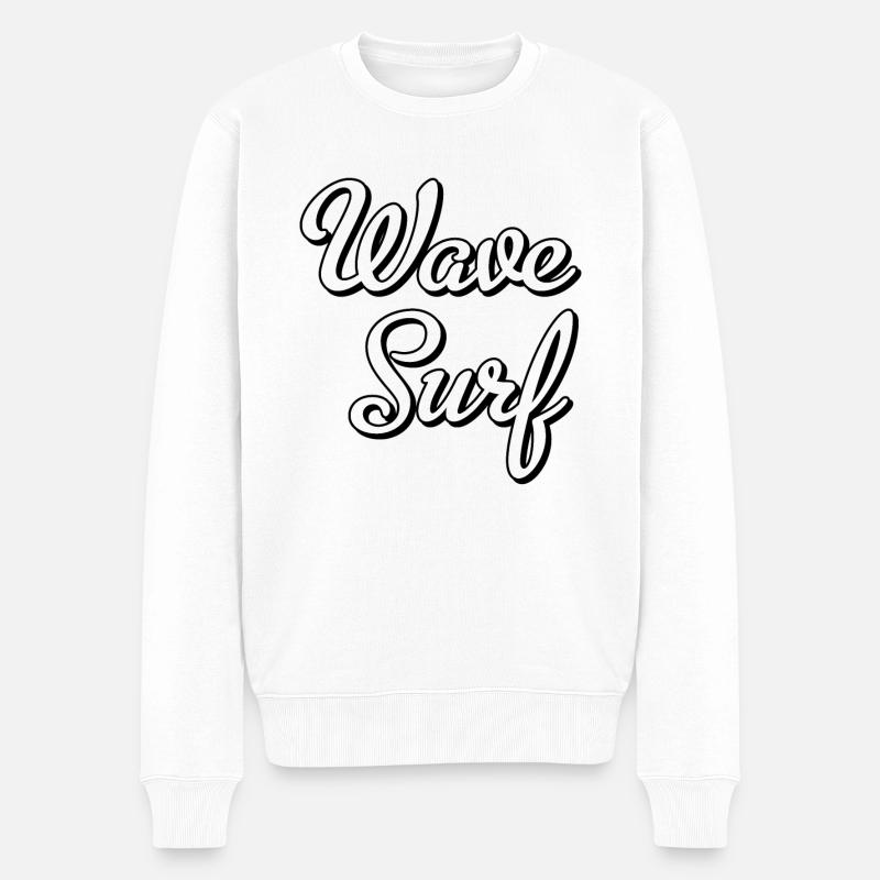 Surf de vagues - Pull Premium bio Homme - blanc