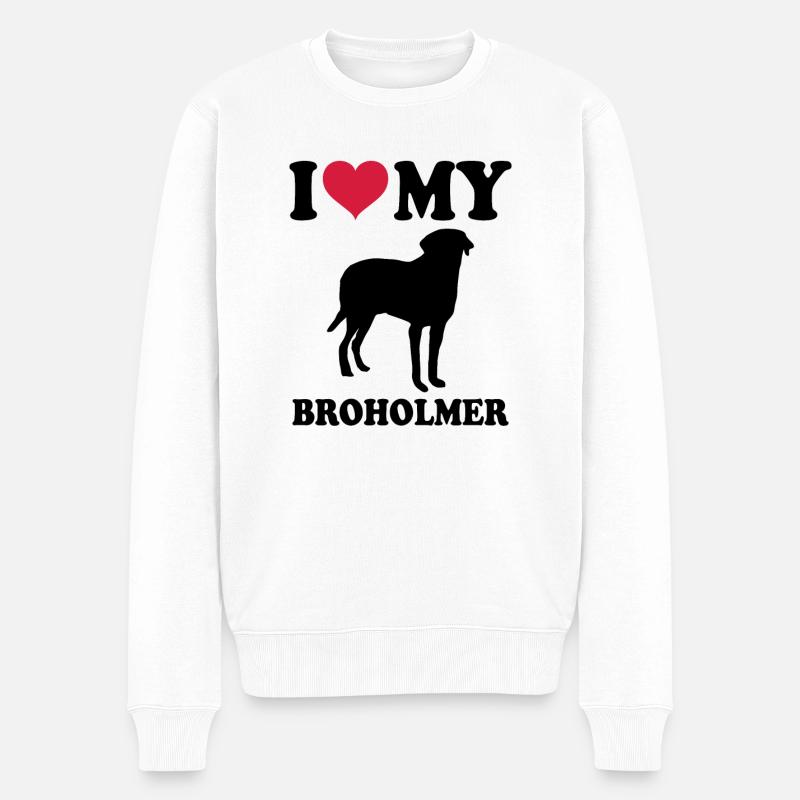 Broholmer - Männer Premium Bio Pullover - Weiß