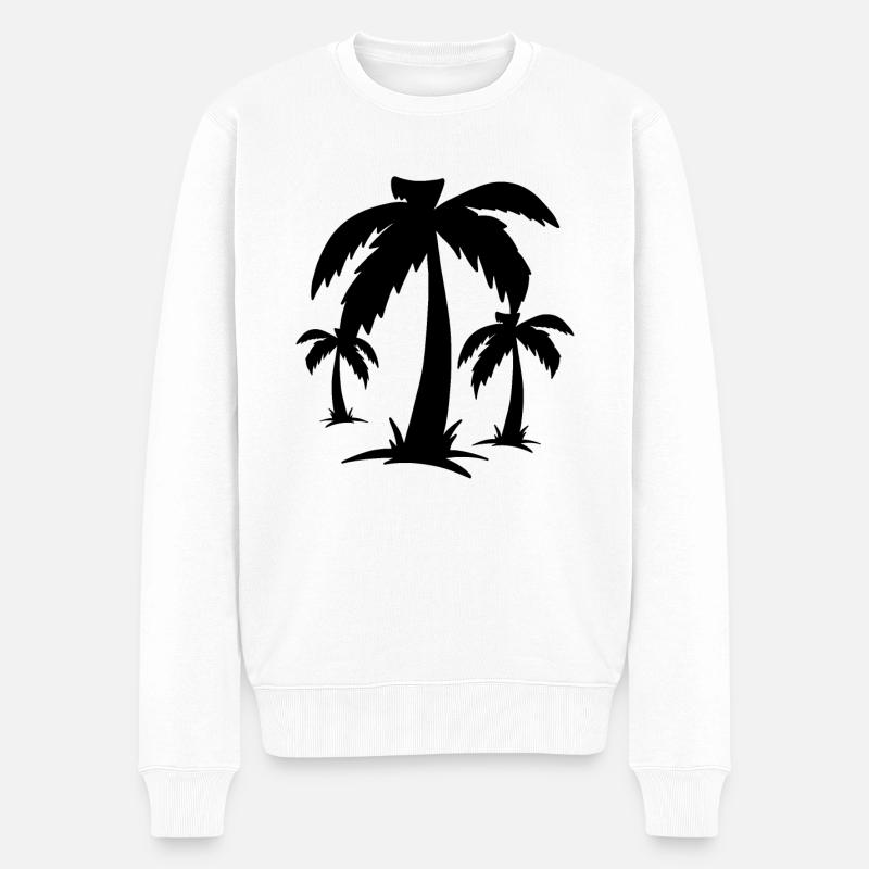 Palmiers palmiers - Pull Premium bio Homme - blanc