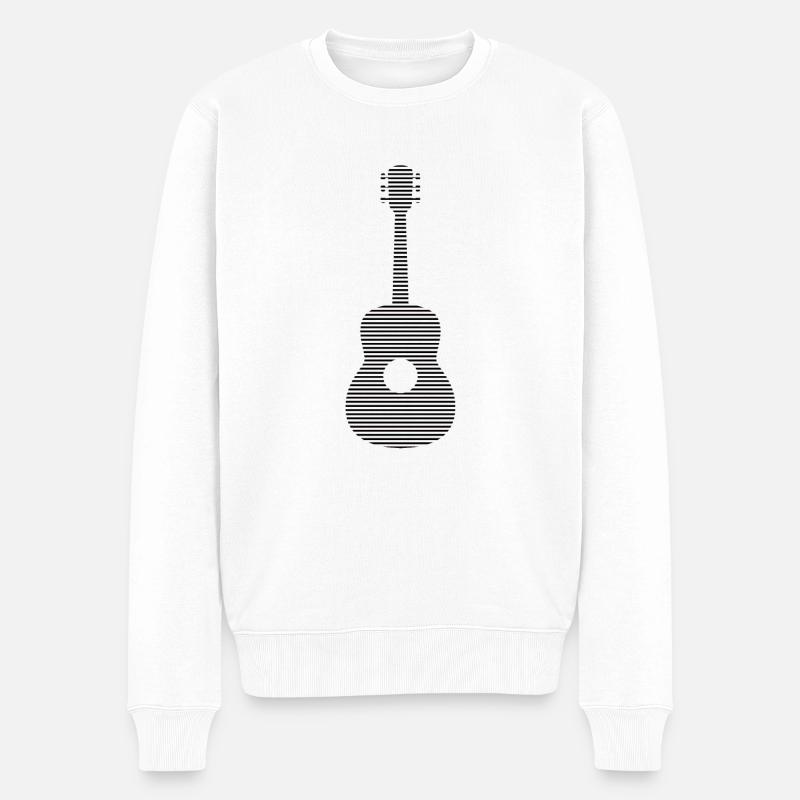 Gitarre - Männer Premium Bio Pullover - Weiß