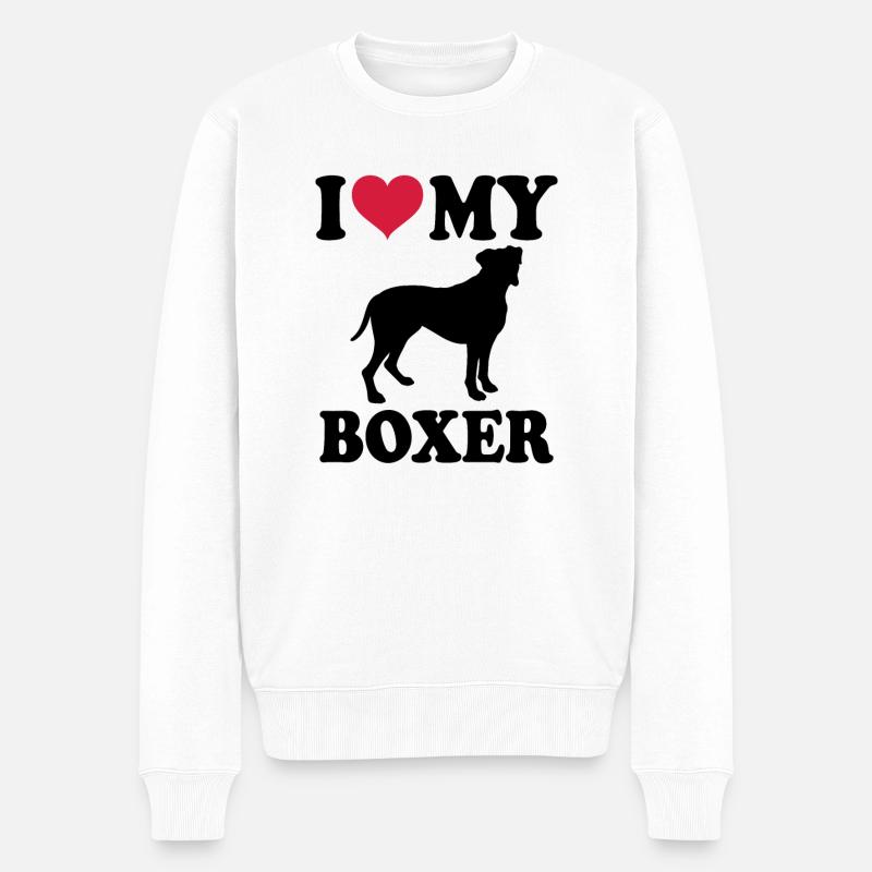 Deutscher Boxer - Männer Premium Bio Pullover - Weiß