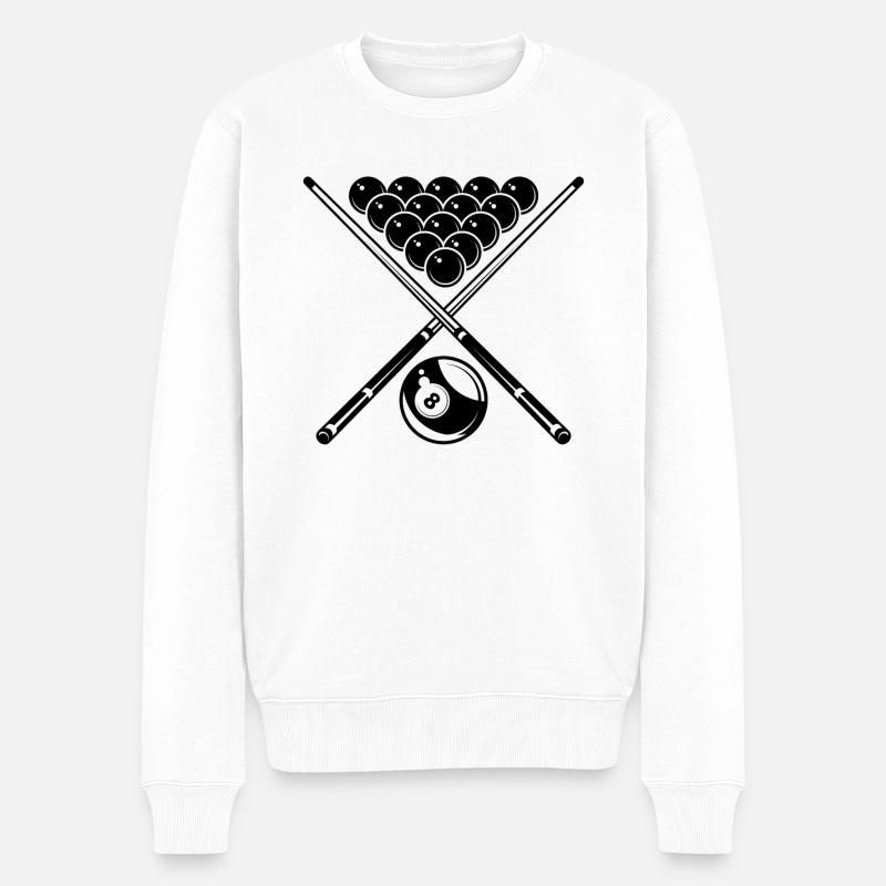 Billardspieler - Männer Premium Bio Pullover - Weiß