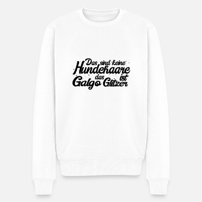 Galgo - Männer Premium Bio Pullover - Weiß