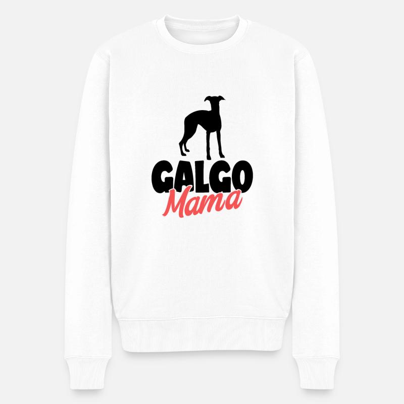 Galgo - Männer Premium Bio Pullover - Weiß
