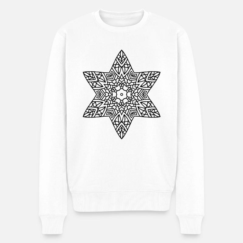 Mandala étoilé - Pull Premium bio Homme - blanc