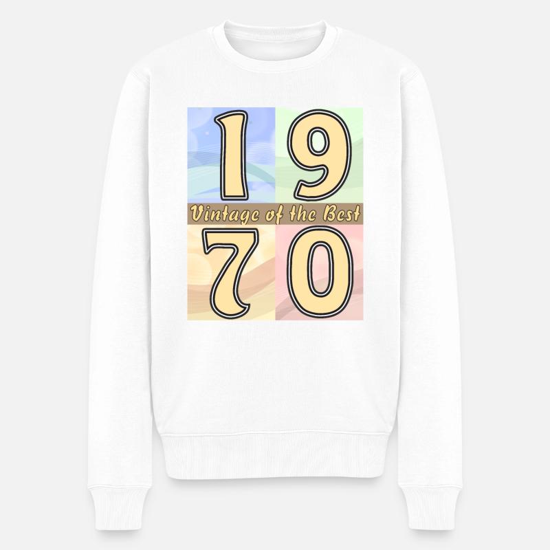 ANNÉE D’ANNIVERSAIRE 1970 - Pull Premium bio Homme - blanc