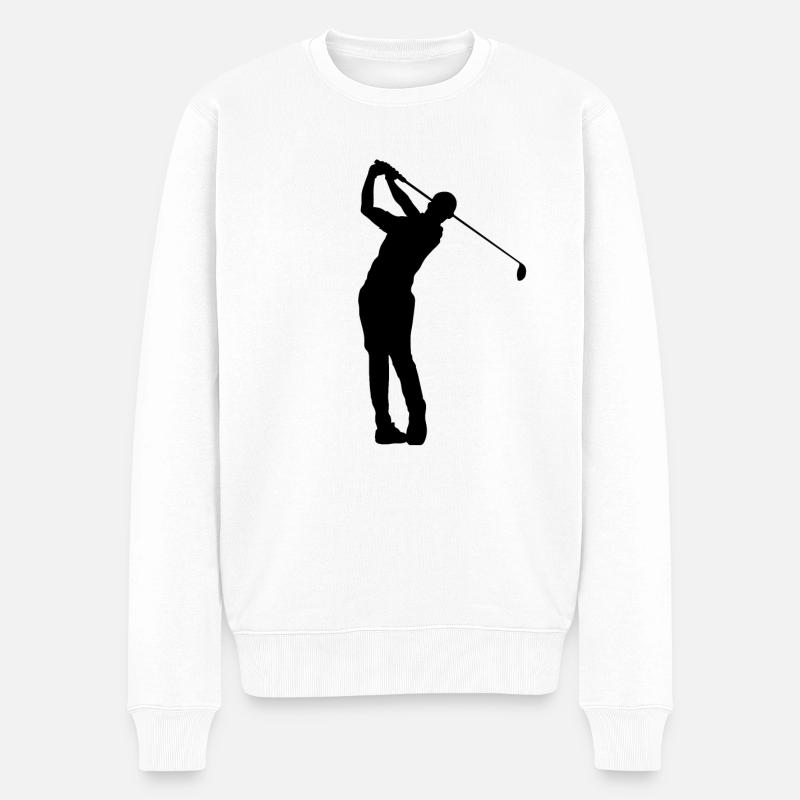 Golfspieler - Männer Premium Bio Pullover - Weiß
