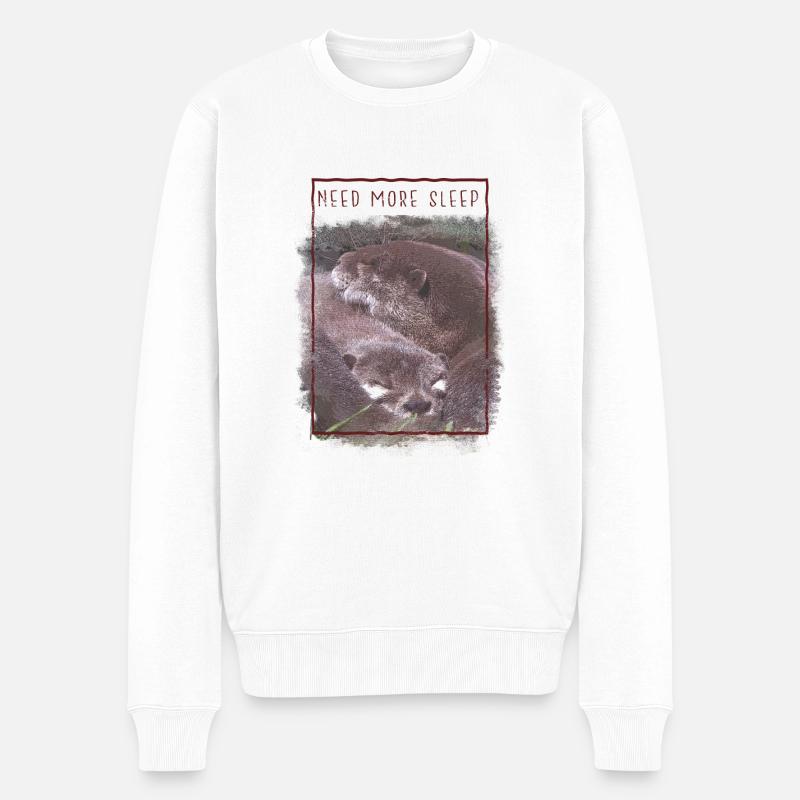 Need More Sleep Otter Pajama - Männer Premium Bio Pullover - Weiß