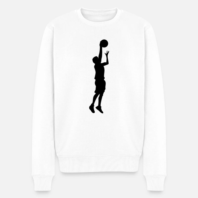 Netball-Spieler - Männer Premium Bio Pullover - Weiß