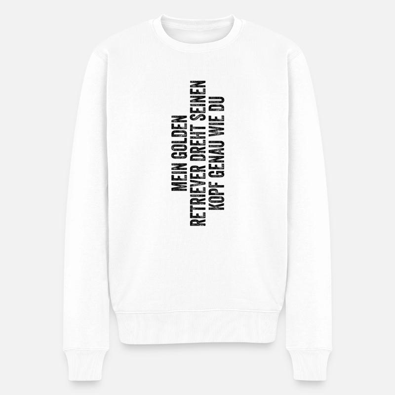 Golden Retriever - Männer Premium Bio Pullover - Weiß