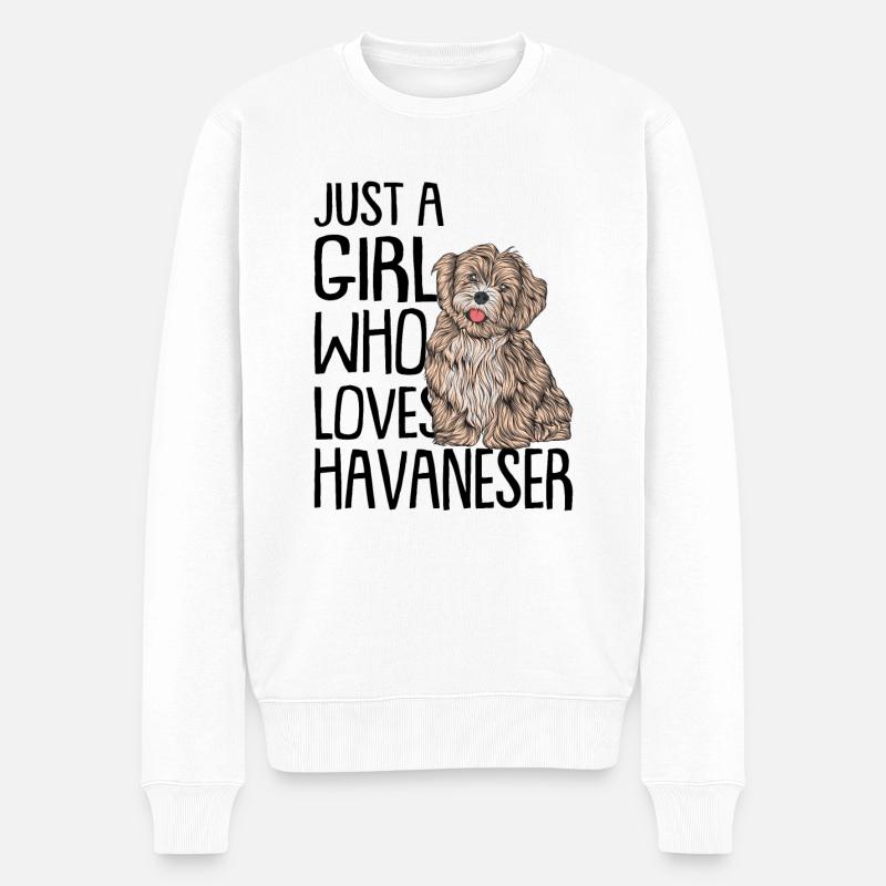 Havaneser - Männer Premium Bio Pullover - Weiß