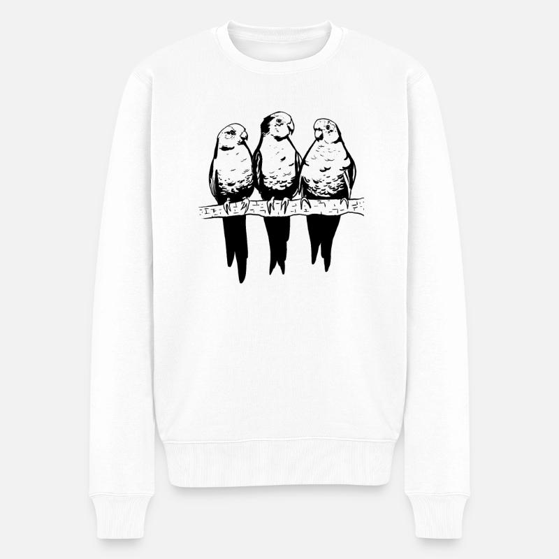 Sittich - Männer Premium Bio Pullover - Weiß