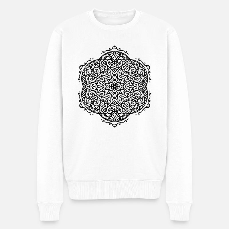 Fleurs Mandala - Pull Premium bio Homme - blanc