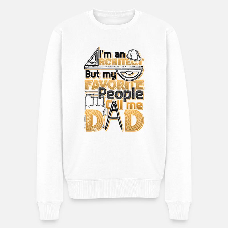 Ich Bin Ein Architekt - Männer Premium Bio Pullover - Weiß