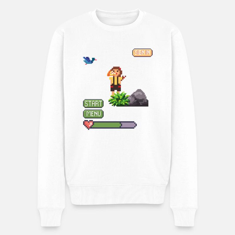 Gaming - Männer Premium Bio Pullover - Weiß