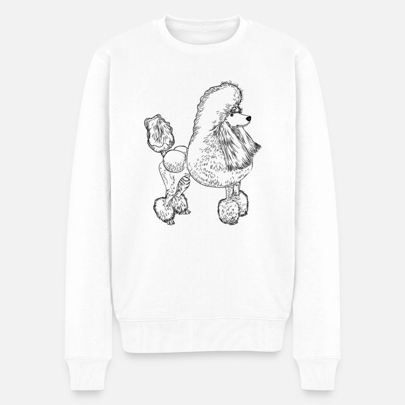Caniche Chien - Pull Premium bio Homme - blanc