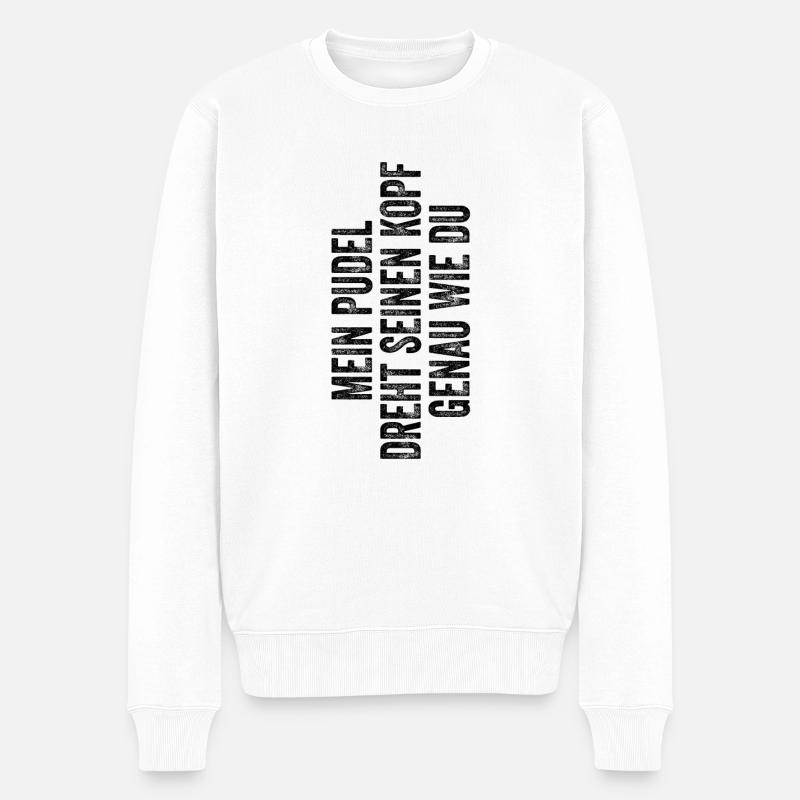 Pudel - Männer Premium Bio Pullover - Weiß