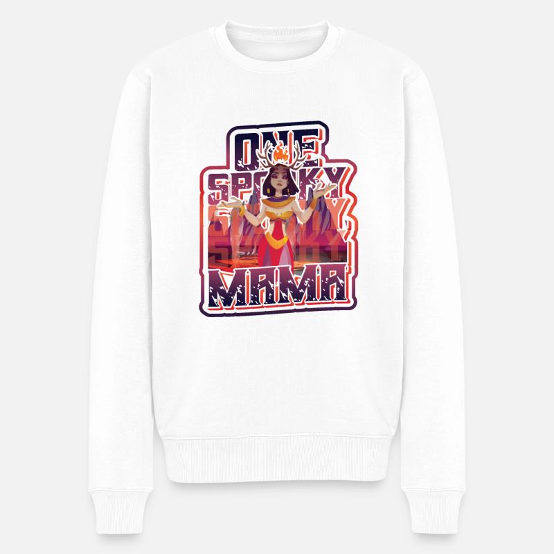 Une maman effrayante, Halloween - Pull Premium bio Homme - blanc