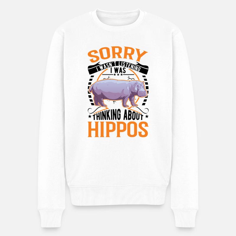 Hippo Cadeau Hippo Hippo Hippo - Pull Premium bio Homme - blanc