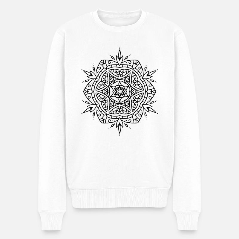 Fleurs Mandala - Pull Premium bio Homme - blanc