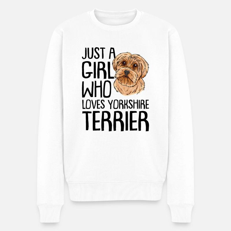 Yorkshire Terrier - Pull Premium bio Homme - blanc