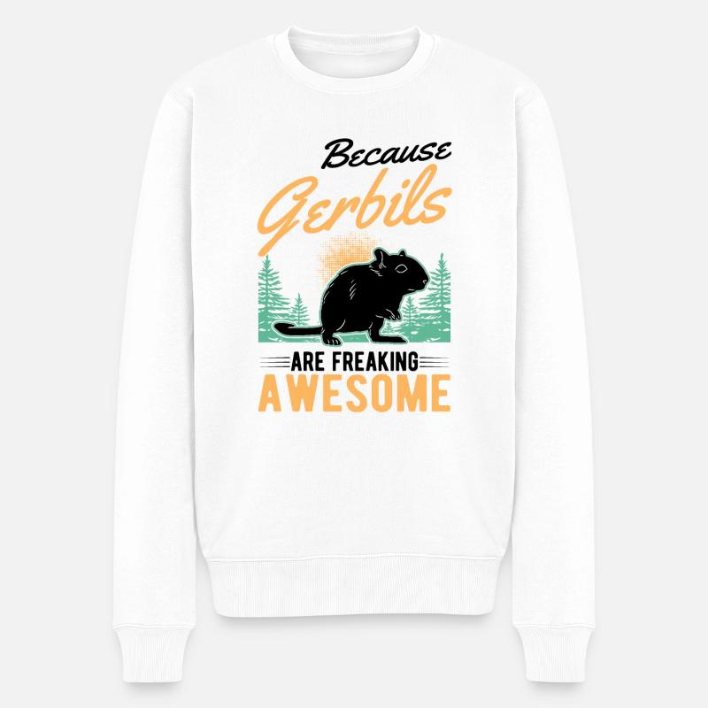 Parce que les gerbilles sont des gerbilles géniales - Pull Premium bio Homme - blanc