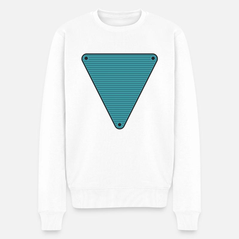 Plakette - Männer Premium Bio Pullover - Weiß