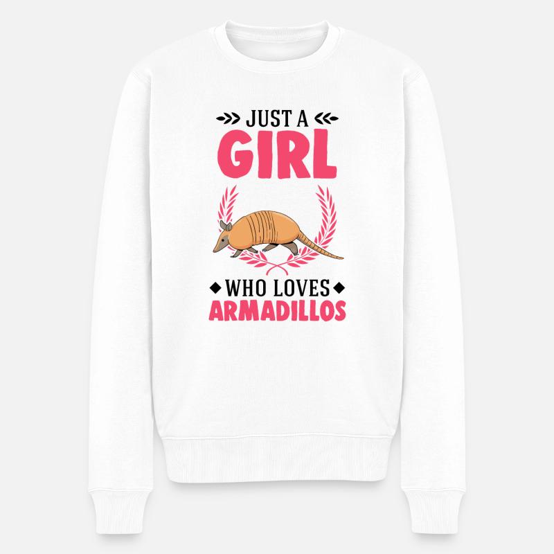 Gürteltier Mädchen Armadillo - Männer Premium Bio Pullover - Weiß