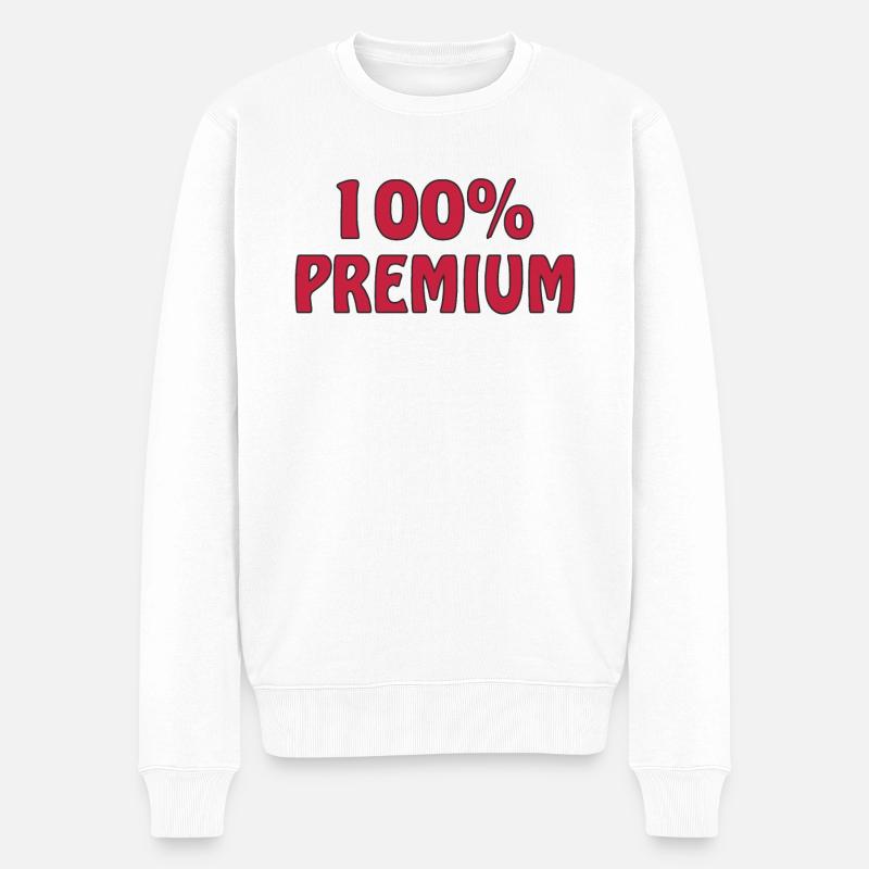 100% PREMIUM - Männer Premium Bio Pullover - Weiß