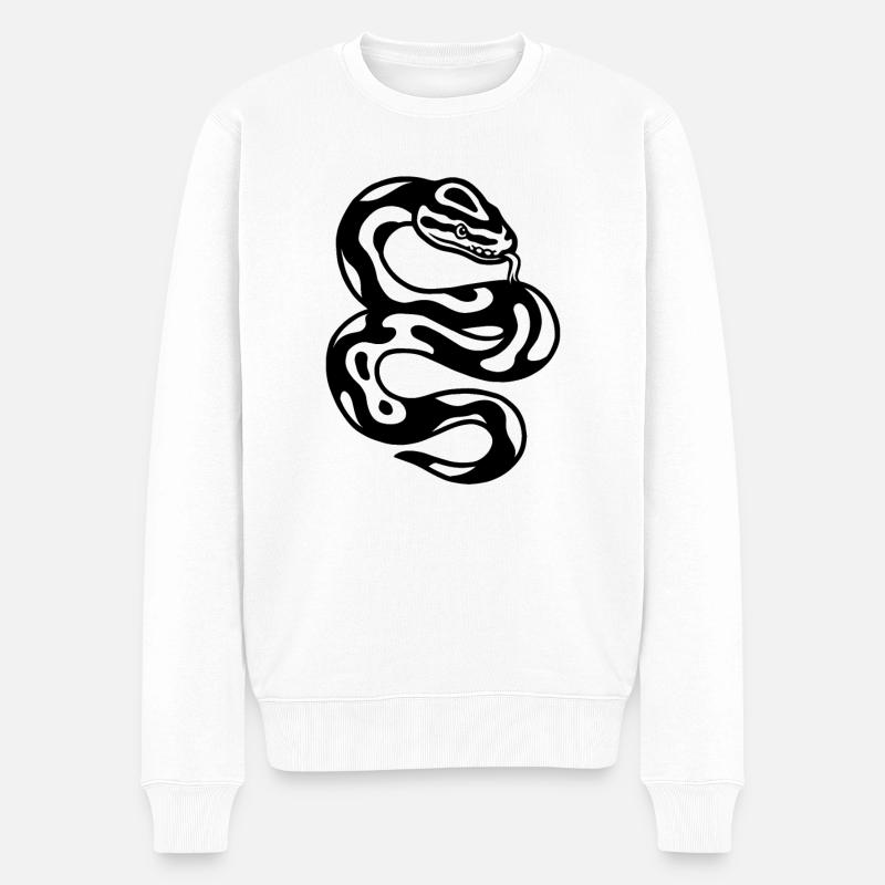 Puffer python snake - Men's Premium Organic Jumper - white