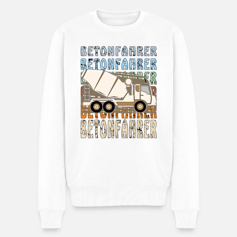 BETONFAHRER - Männer Premium Bio Pullover - Weiß