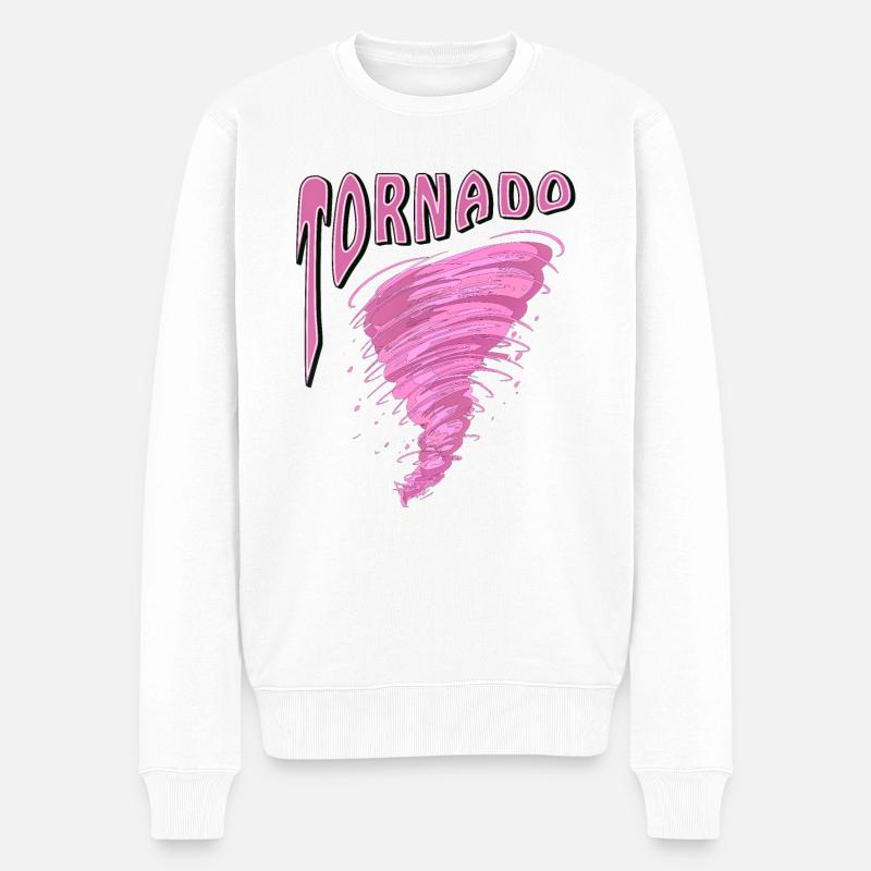 TORNADO - Männer Premium Bio Pullover - Weiß