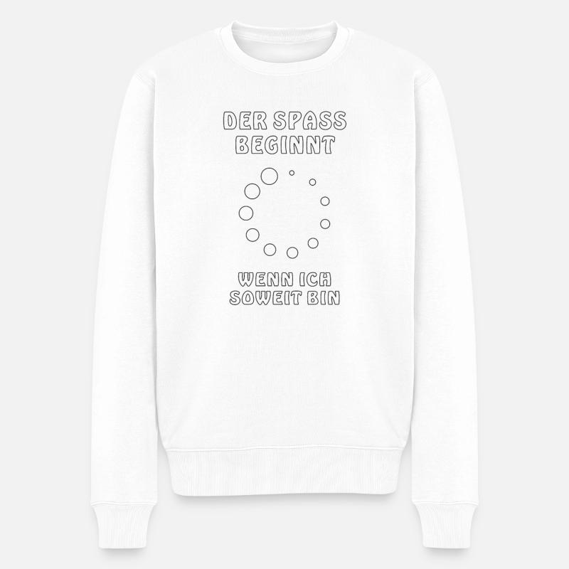 WARTEN DER SPASS BEGINNT - Männer Premium Bio Pullover - Weiß