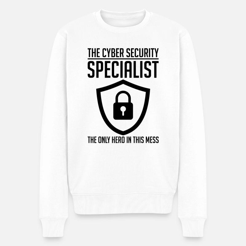 Cybersecurity Computersicherheit Cybersecurity - Männer Premium Bio Pullover - Weiß