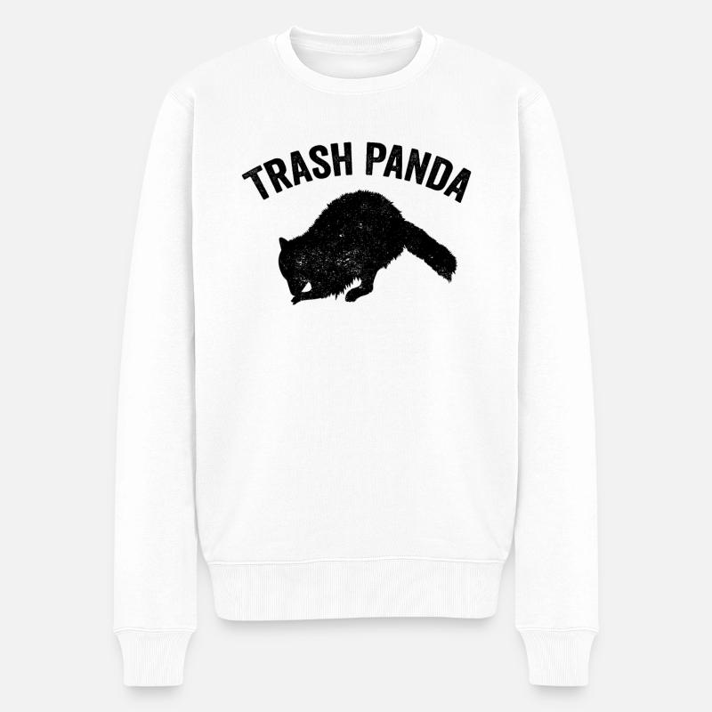 Lustiger Waschbär-Müll-Panda - Männer Premium Bio Pullover - Weiß