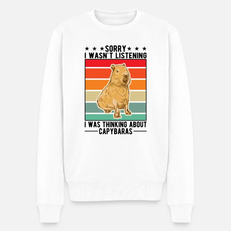 Capybara Gift Capibara capybara - Men's Premium Organic Jumper - white