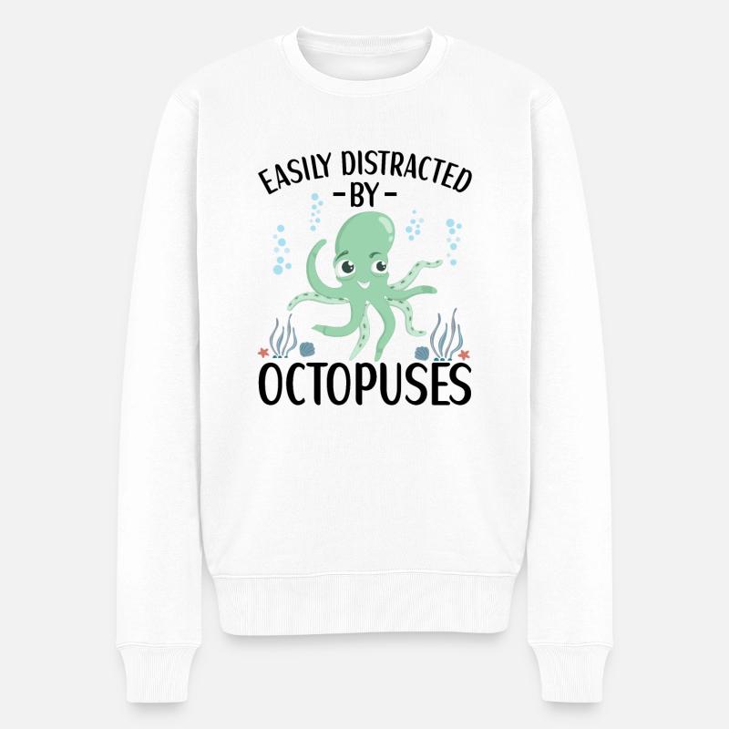 Octopus Outfit Octopus Octopus - Pull Premium bio Homme - blanc