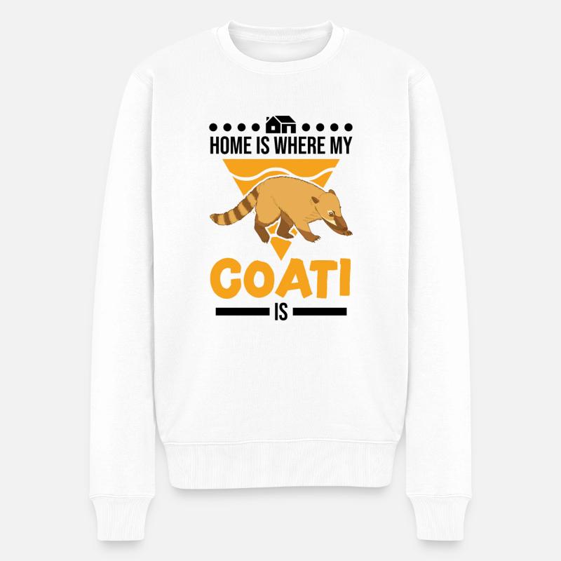 Zuhause ist wo mein Nasenbär ist - Männer Premium Bio Pullover - Weiß