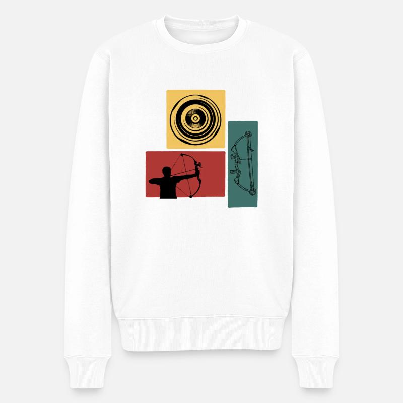 Cible pour archers avec arc - Pull Premium bio Homme - blanc