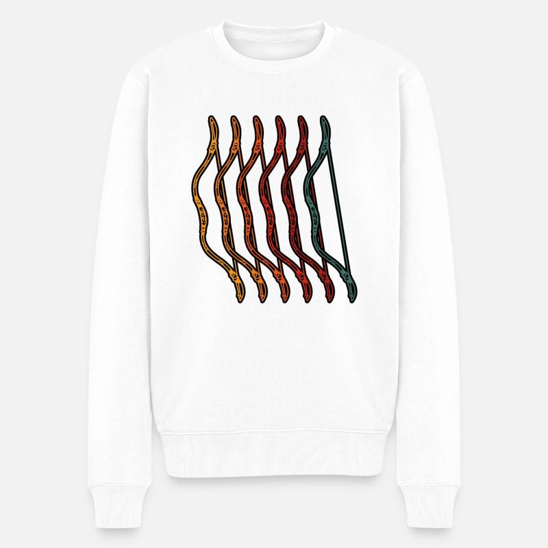 Schleifen In Retro-weiß - Männer Premium Bio Pullover - Weiß